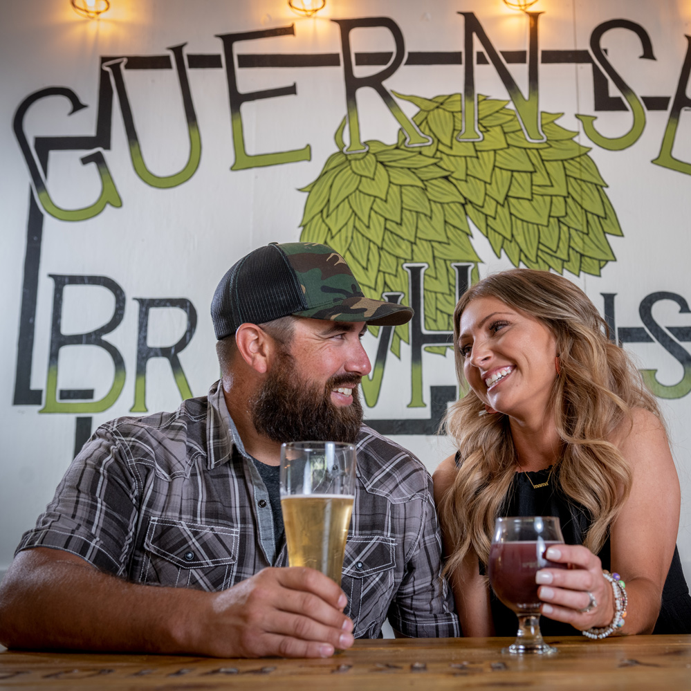 Libations and laughter ensue at Guernsey Brewhouse.