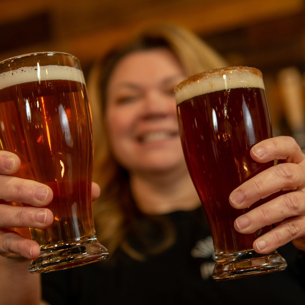 Libations and laughter ensue at Guernsey Brewhouse. 